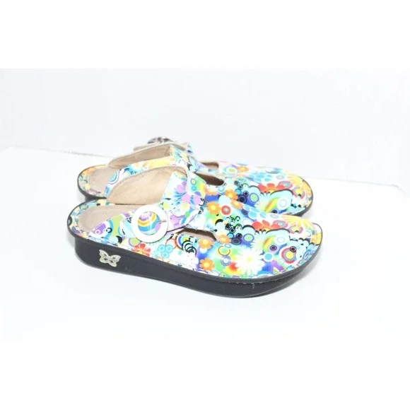 Alegria Donna Hippie Chic Psychedelic Slides Floral Slip On Clogs Shoe 36 H14430 - Picture 8 of 12